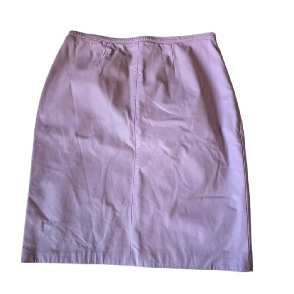 Vintage MIXIT Women's Genuine Leather Midi Skirt Purple Size 10‎